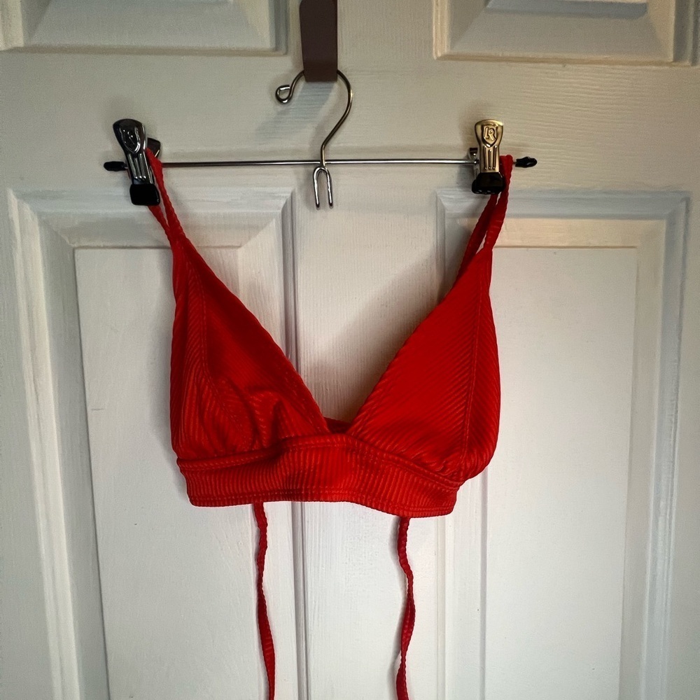 Orange Ribbed Bikini Set - Picture 2 of 6